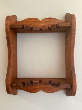 Vintage Wood Spoon Rack Wall Shelf
